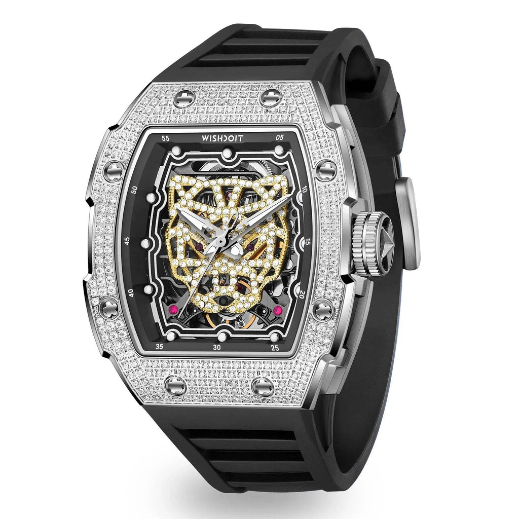 SNOW LEOPARD Diamond Automatic Watch