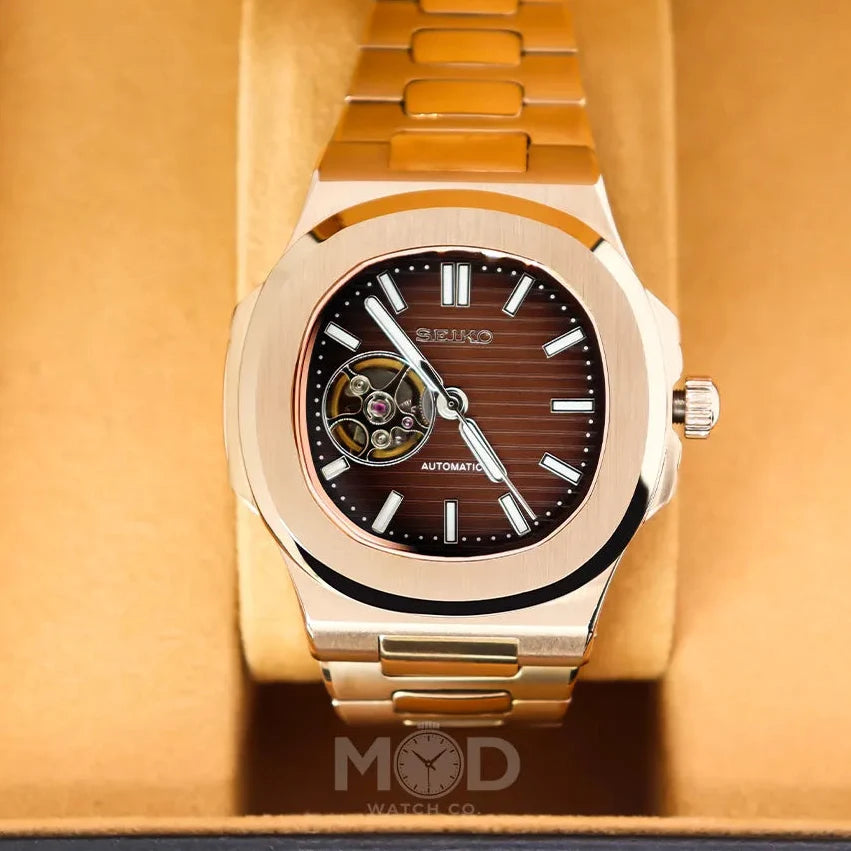 Nautilus Rose Gold | Brown (Open Heart)